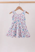 Floral Performance Scalloped Tank Dress