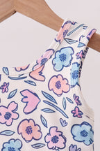 Floral Performance Scalloped Tank Dress