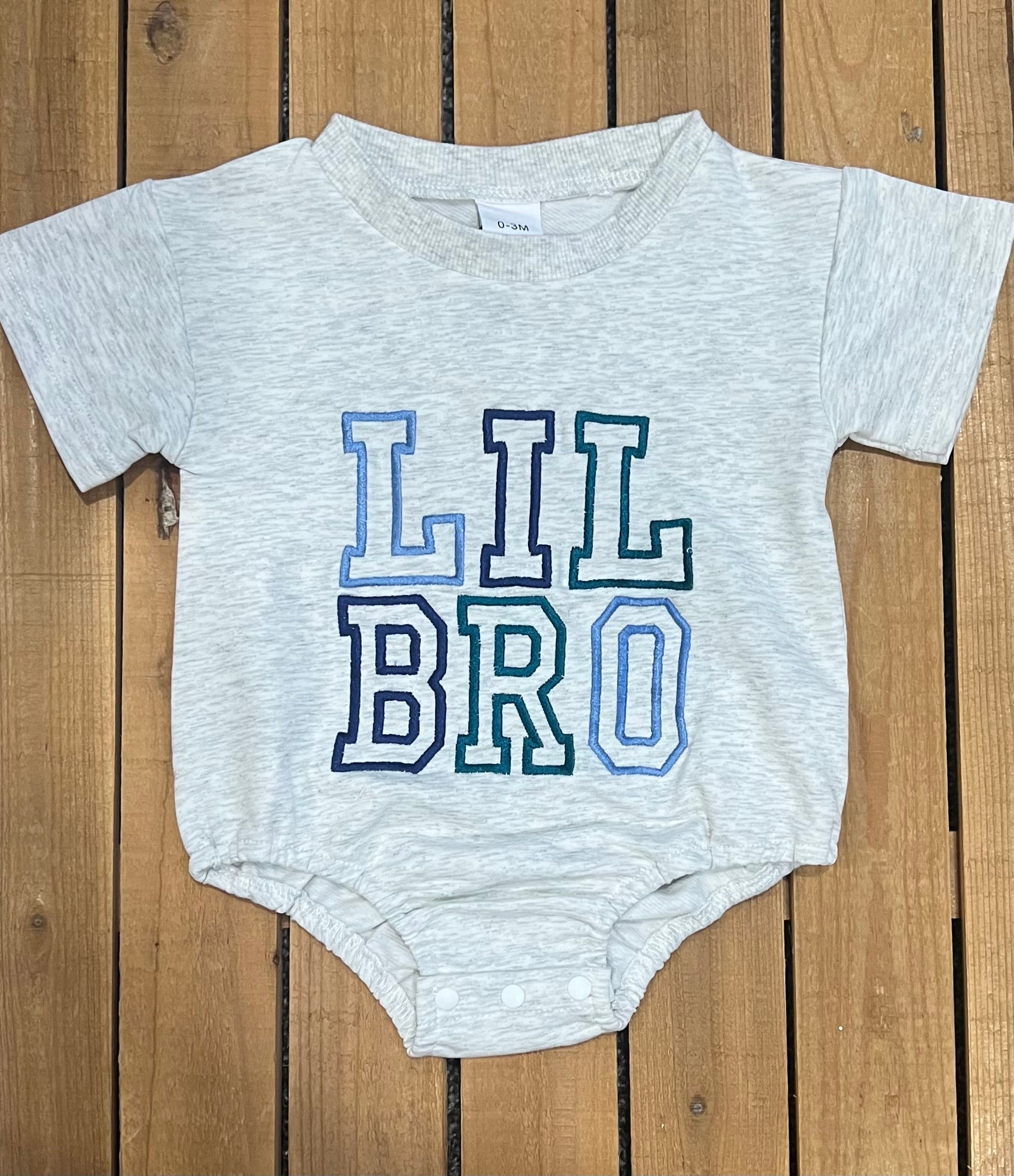 Embroidered Lil Bro Romper