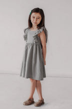 City Mouse Flutter Tank Dress- Steel Stripe