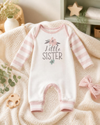 Little Sister Cotton Romper- Baby Girl