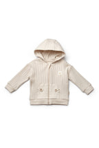 Organic Ribbed Polka Dot Zip-Up Jacket