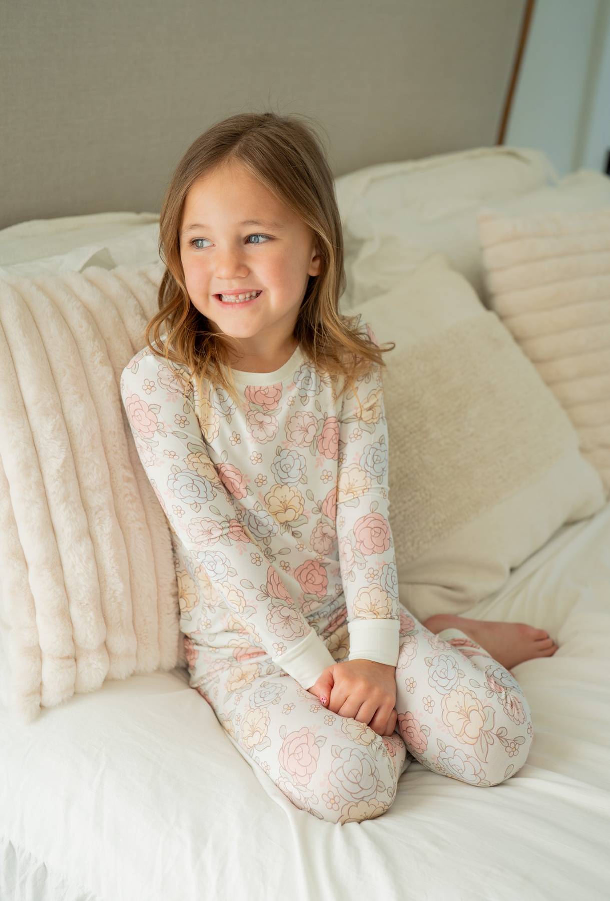 Blue Pastel Floral | Two Piece Pajama Set