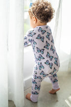 Purple Butterflies Zippy | Convertible Bamboo Zip-Up Romper PJ 🦋💜