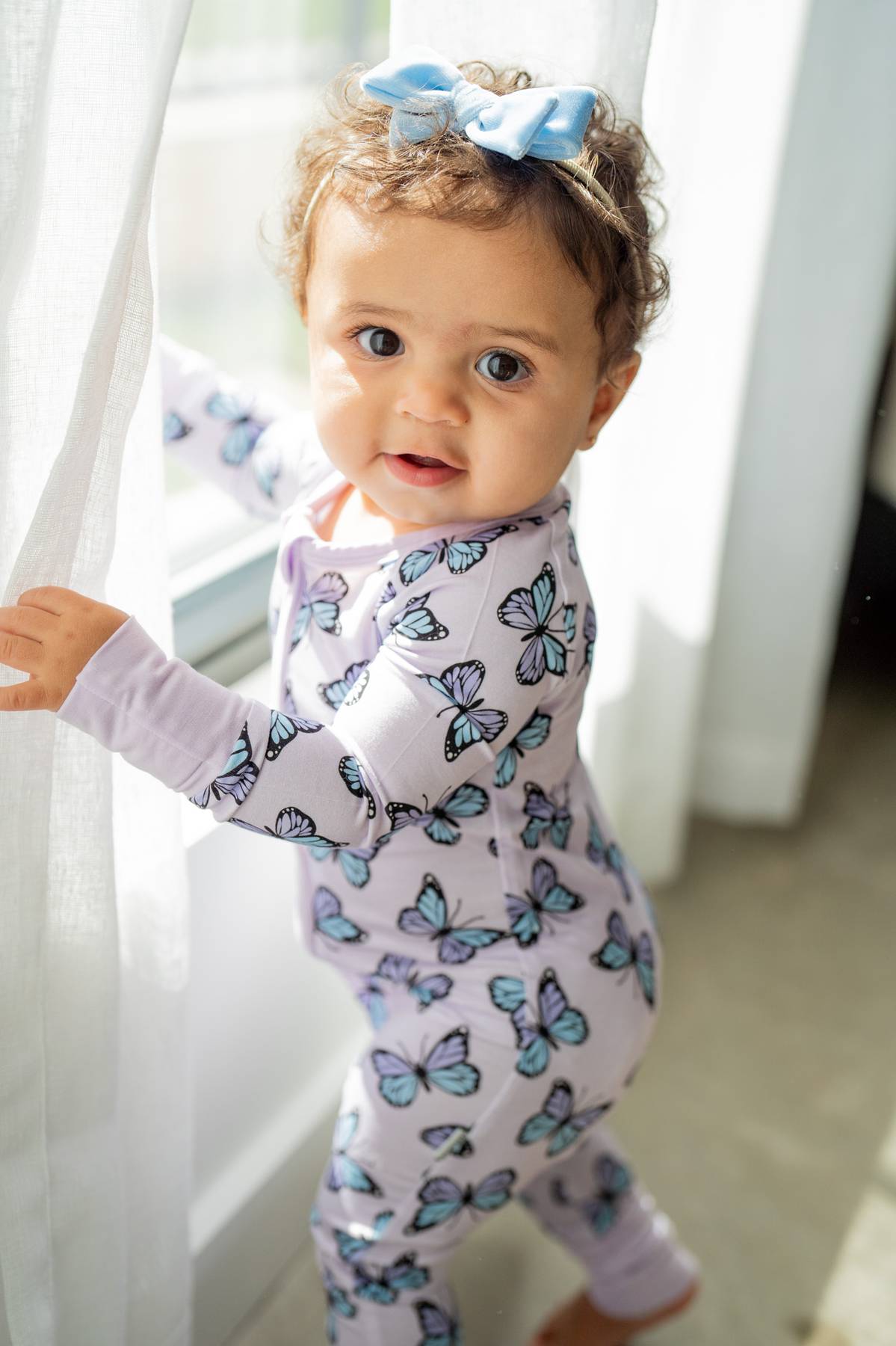 Purple Butterflies Zippy | Convertible Bamboo Zip-Up Romper PJ 🦋💜