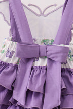 Purple Butterfly Applique Ruffle Bubble