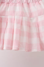 Pink Gingham Skorts Set