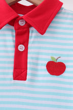 Bow Collar Apple Embroidery Dress
