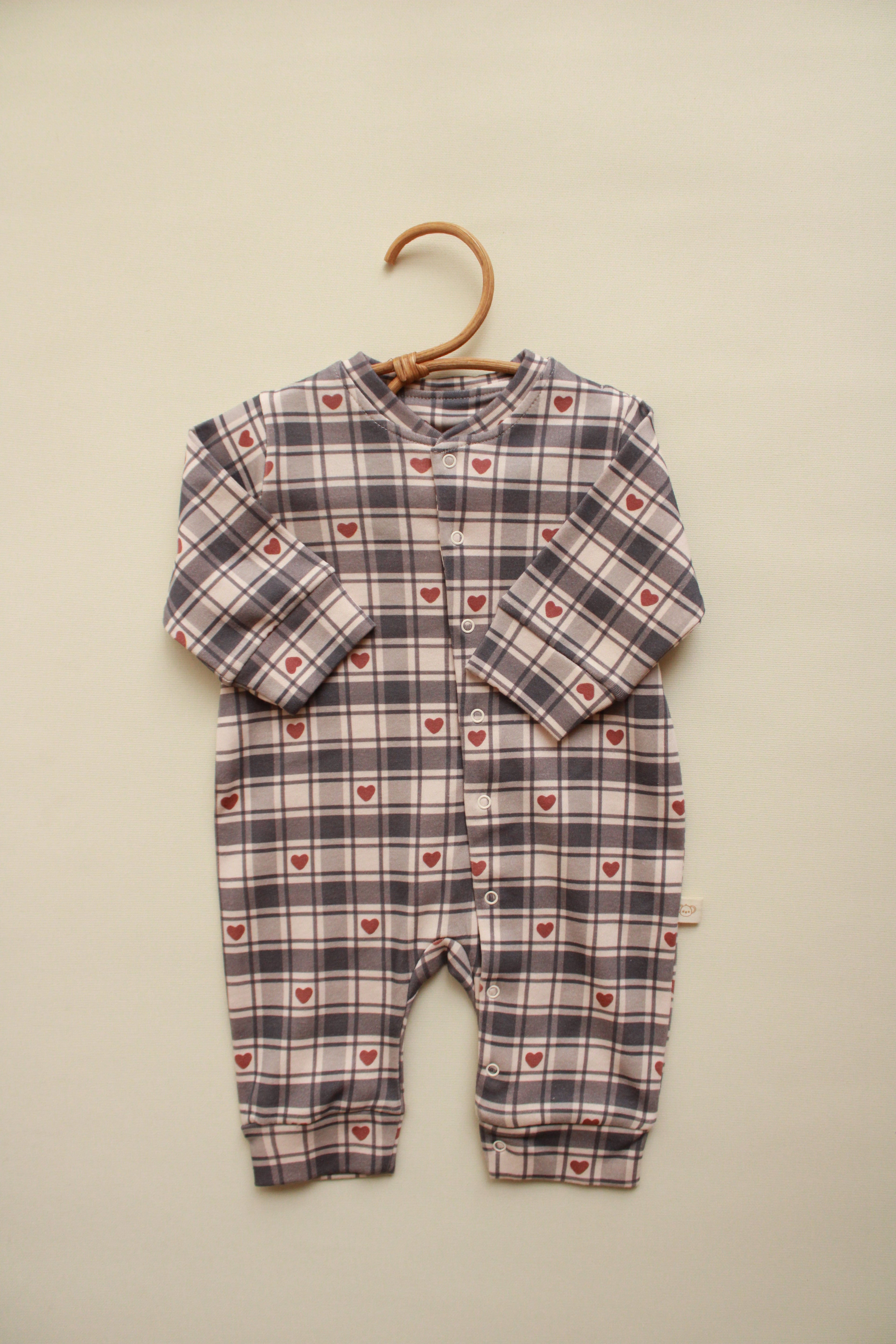 Heart Plaid Onesie