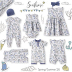 Seashore Skirted Bodysuit – Bamboo Baby Girl One-Piece