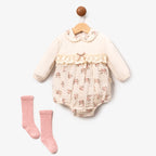 Floral Lace Romper with Socks