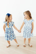 Berry Cute Flutter Sleeve Twirl Dress